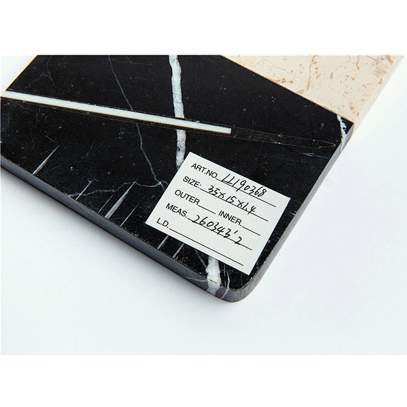 Cheap Kitchen Two Color Stitching Marble Cheese Board For Professional Manufacture