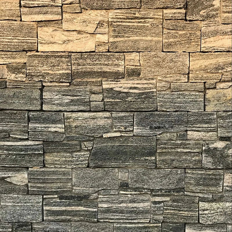 Meshed Cement Back Rust Slate Natural Wall Cladding Culture Stacked Stone