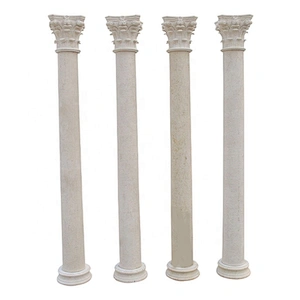 Custom White Beige Outdoor Garden House Decorative Marble Column