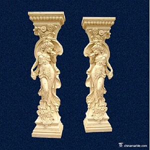 marble stair pillar/stone roman column capital/ornamental statue pillar design
