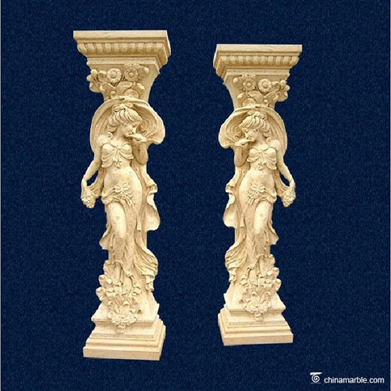 marble stair pillar/stone roman column capital/ornamental statue pillar design