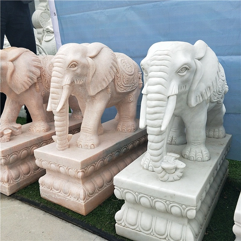 White Marble Stone Elephant Statue