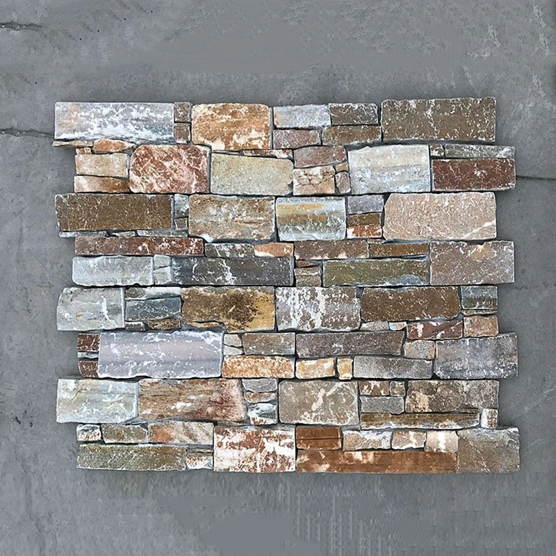 Fine Architectural Elements Gold Quartzite Natural Veining Loose Stacked Stone