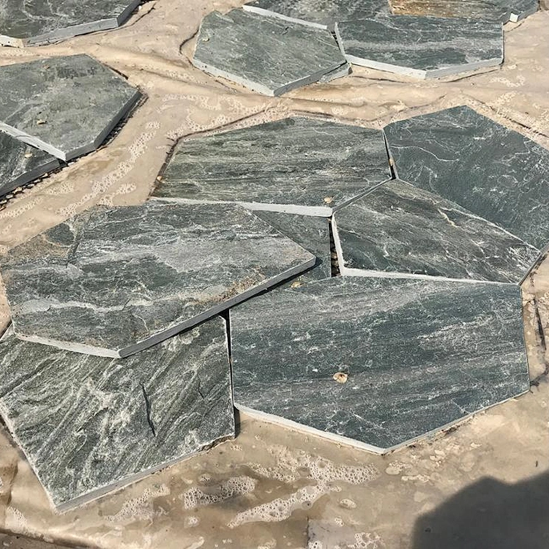 Green Slate Walkway Meshed Paving Flagstone