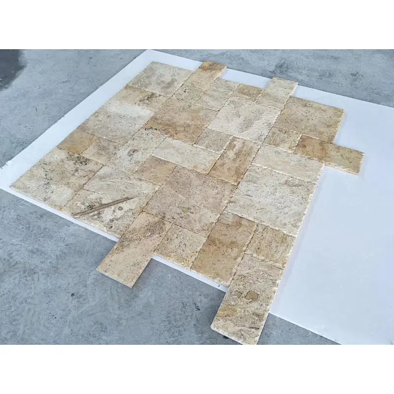 Beige Travertine Tiles Tlooring Big Size/Exterior Flooring Stone Tiles