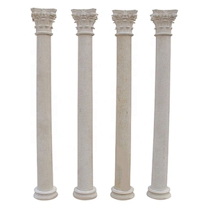 Custom White Beige Outdoor Garden House Decorative Marble Column