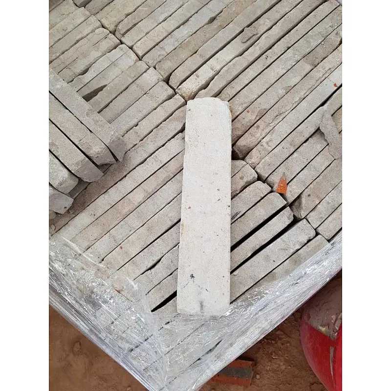 White Concrete with Clay Thin Brick Veneer Corners