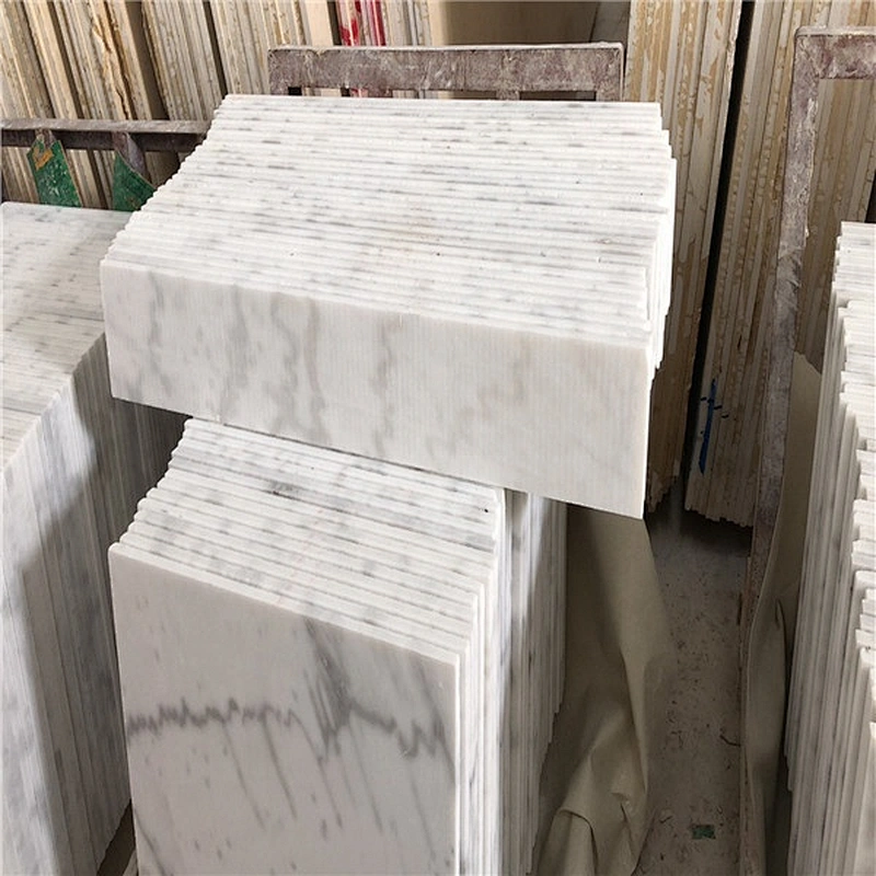White Marble Tiles With Grey Veins In Stock