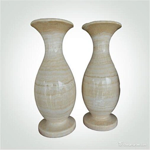 Home Decor Natural Stone Marble Onyx Handicraft Works Vase