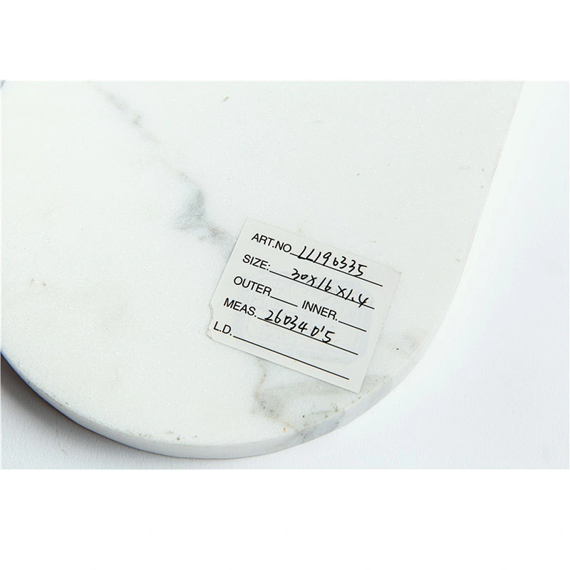 Cheap Kitchen White Ellipse Marble Cheese Board For Professional Manufacture