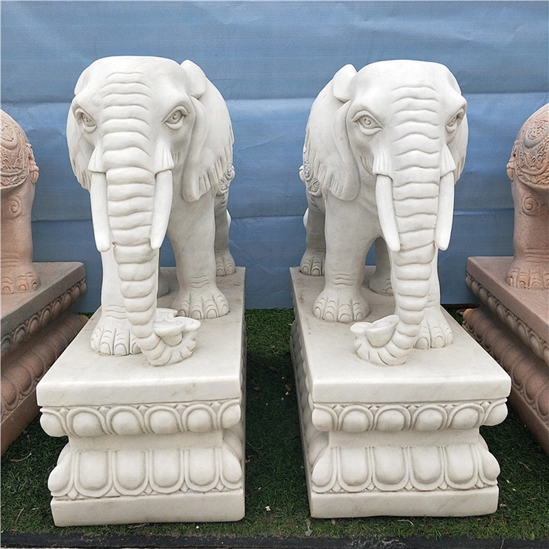 White Marble Stone Elephant Statue