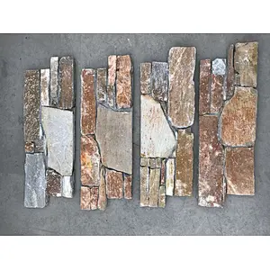 P014 Slate Meshed Cement Back Exterior Stone Wall Tiles Decoration/Cladding Wall Tile/Stone Wall Facade Tiles