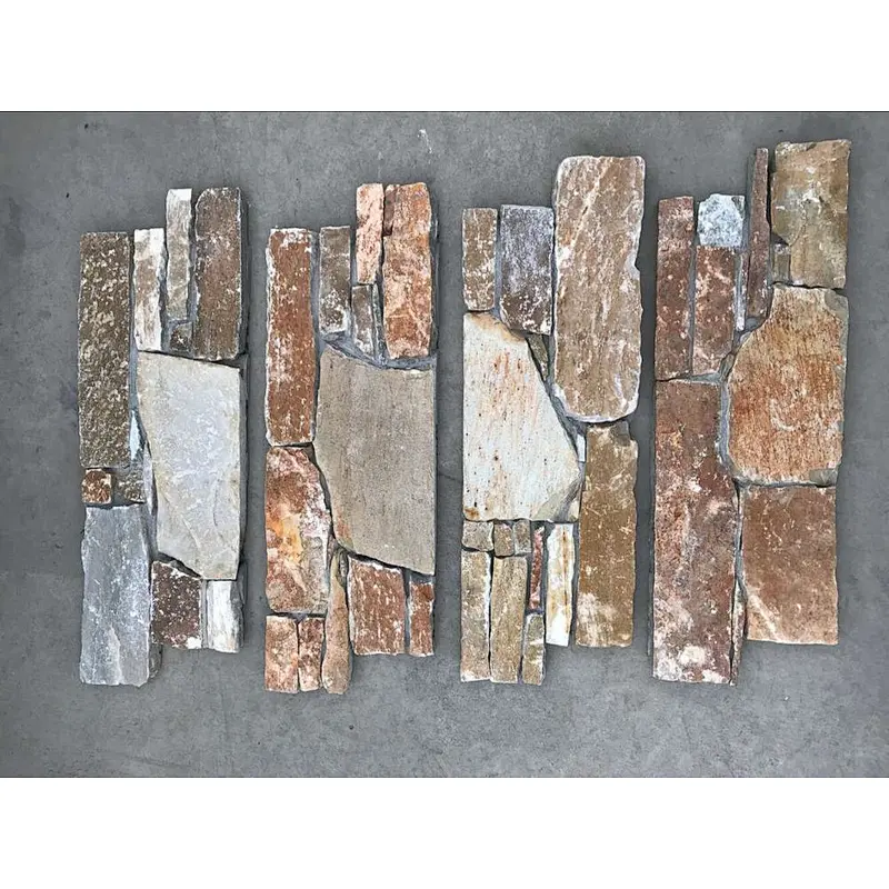 P014 Slate Meshed Cement Back Exterior Stone Wall Tiles Decoration/Cladding Wall Tile/Stone Wall Facade Tiles