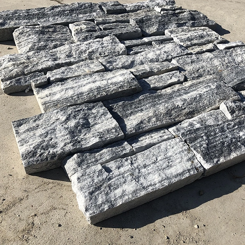 Cloudy Grey Natural Split Face Slate Quartzite Concrete Paving Stone Stack