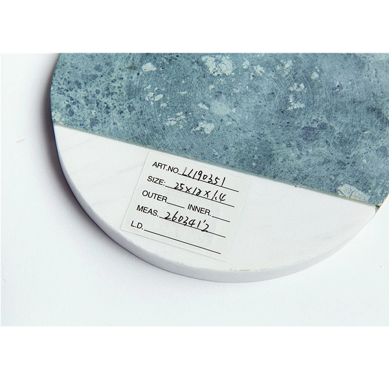 Cheap Kitchen Green And White Circular Marble Cheese Board For Professional Manufacture
