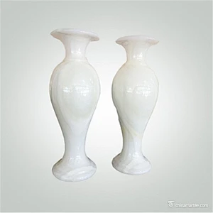 China Handicraft Light Green Onyx Marble Flower Vases
