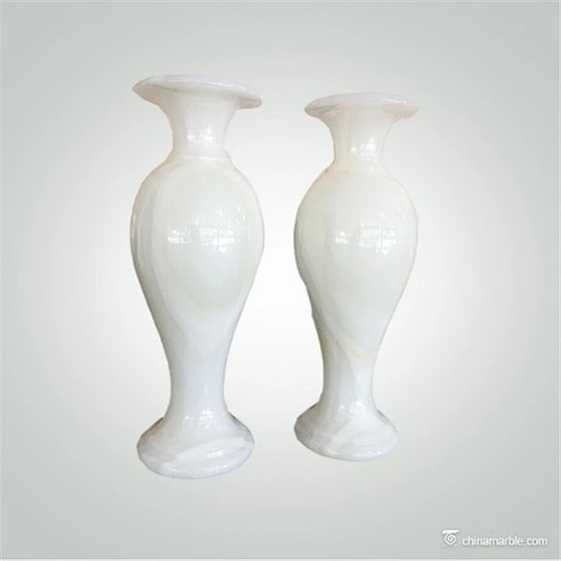 China Handicraft Light Green Onyx Marble Flower Vases