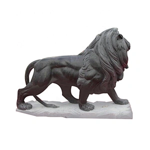Life Size Free Standing Hand Carved Marble Lions Large Animal Statues