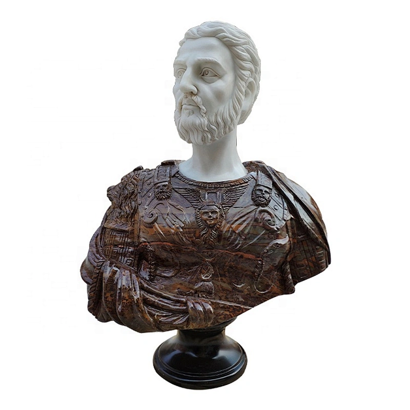 Home Decor Fine Famous Roman Man Statue Hand Carved Stone Busts