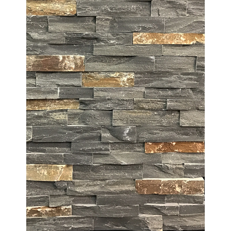 Rust Gray Rock Face Stone Veneer/Stacked Stone Panel/Slate Wall Cladding