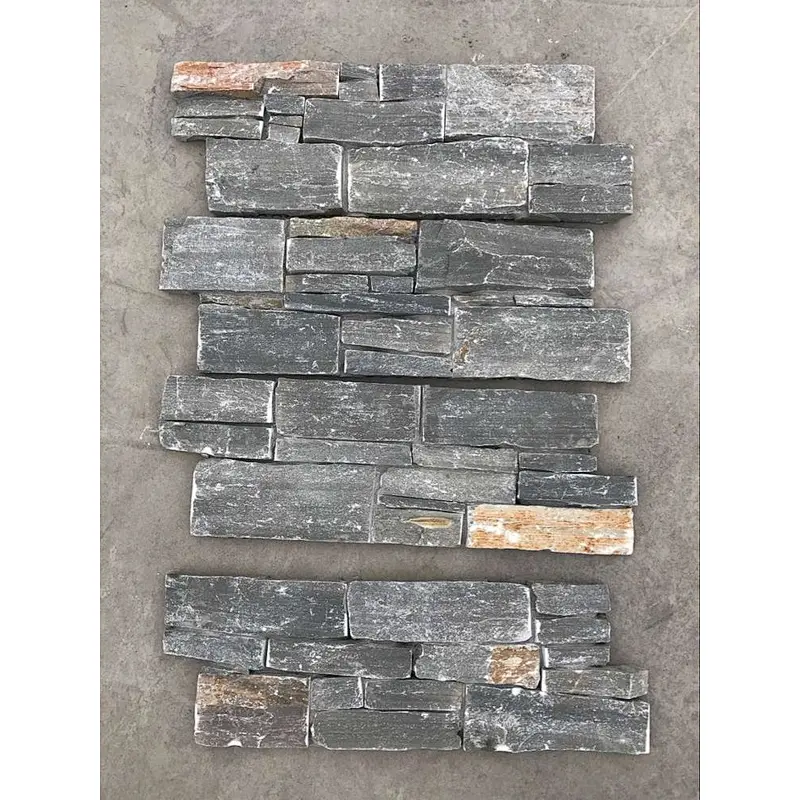 Meshed Cement Back Gray Slate Stacked Stone/Slate Landscaping Stone