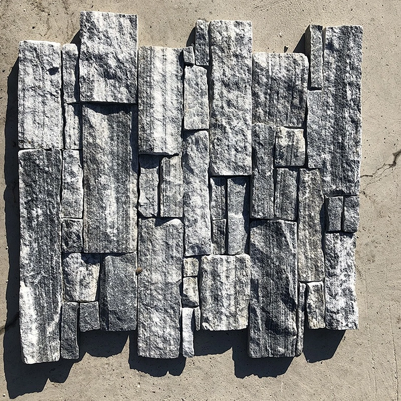 Cloudy Grey Natural Split Face Slate Quartzite Concrete Paving Stone Stack