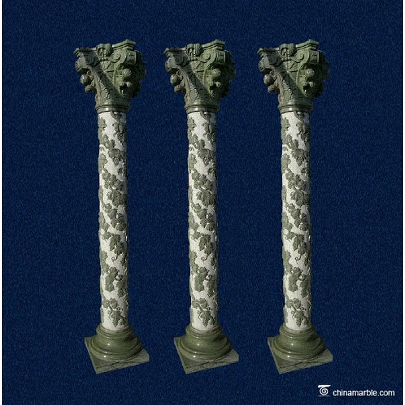 decorative marble column/stone pillar price/garden stone column