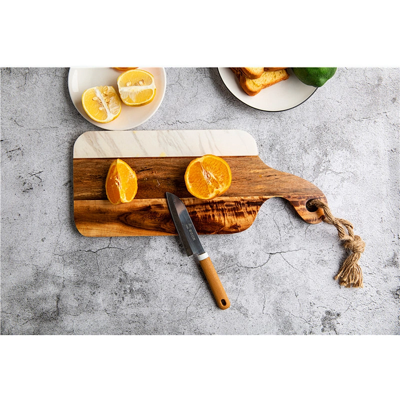 CHEAP kitchen supplies Marble mosaic acacia plate Irregular Plate Dish Stone tableware Dark wood grain Light wood grain