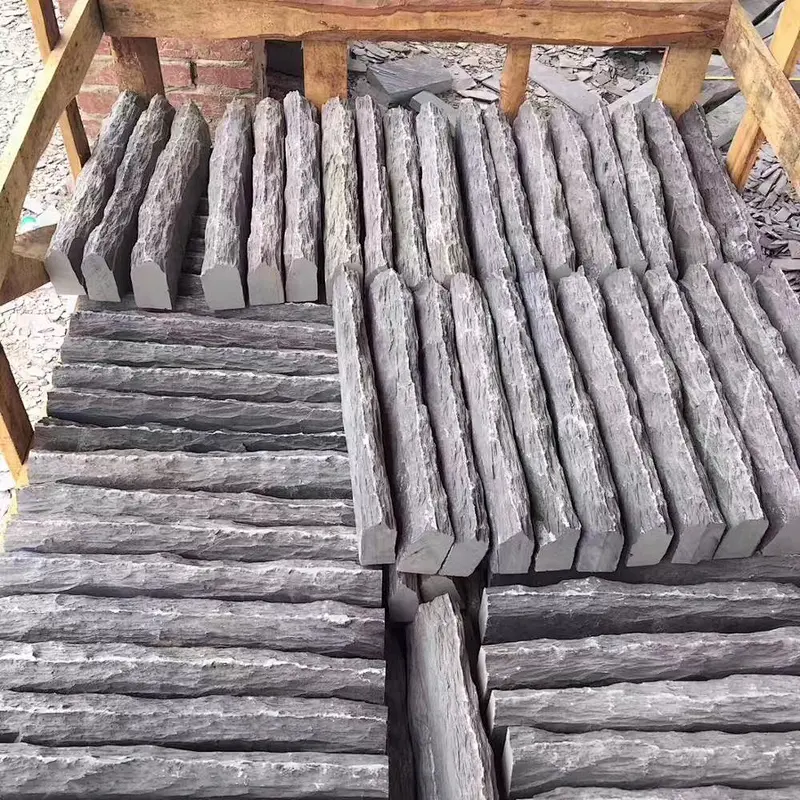 Black Slate  Chiseled Border Tile Swimming Pool Coping Stones