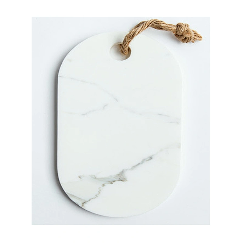Cheap Kitchen White Ellipse Marble Cheese Board For Professional Manufacture