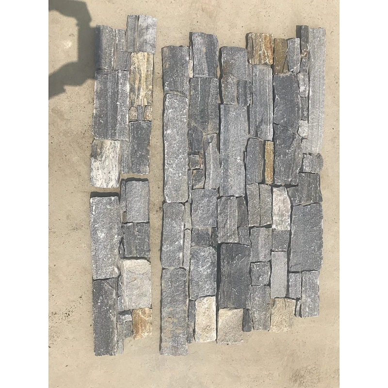 Blue Quartzite Meshed Cement Back Cladding Exterior Wall Panels/Exterior Wall Stone Decoration/Stacked Stone Panel