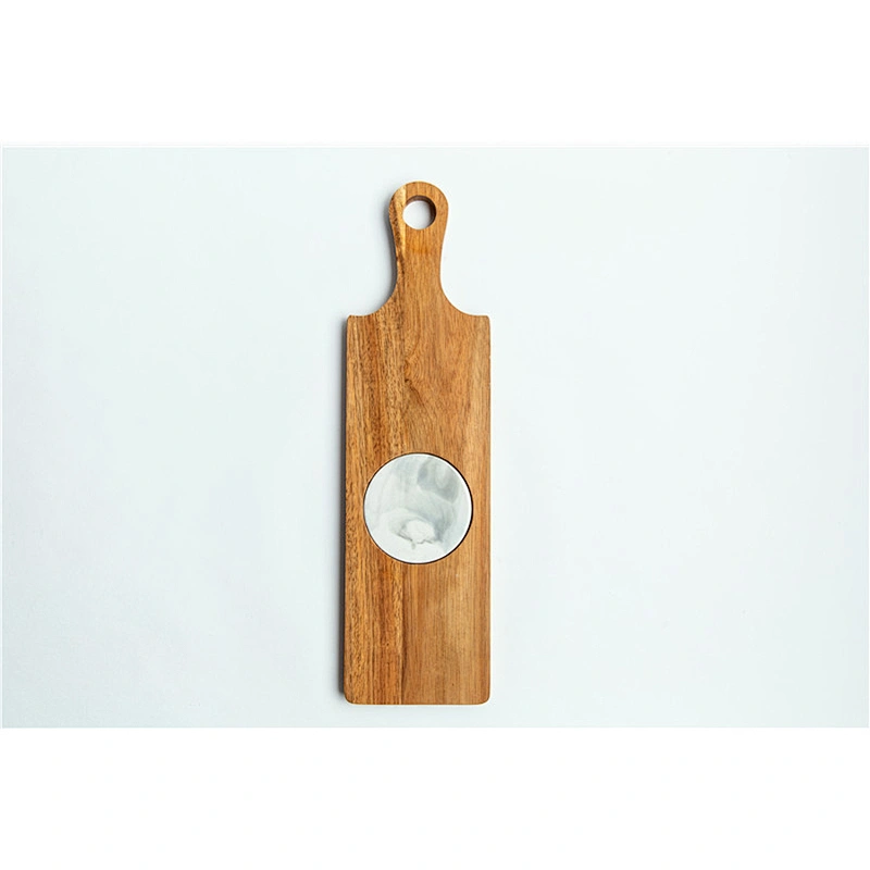 Special kitchen supplies food dinner plate marble gray solid wood dinner plate polygon dinner plate plus marble tray removable
