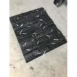 Lightning Black Granite Natural Culture Stone/Stacked Stone Panel/Granite Wall Cladding Design