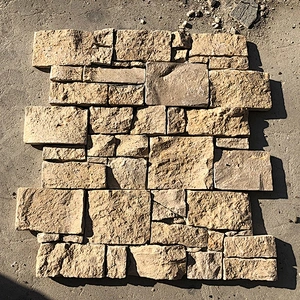 Cement Mesh Back Rust Slate Natural Veneer Cultured Stacked Stone