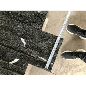 Lightning Black Granite Natural Culture Stone/Stacked Stone Panel/Granite Wall Cladding Design
