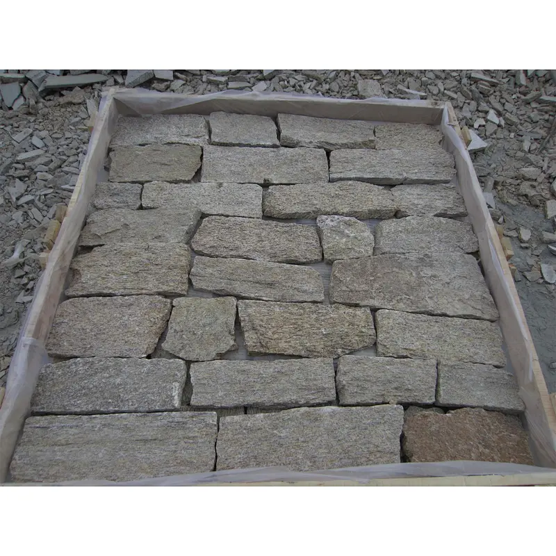 Tiger Skin Yellow Granite natual loose stone wall cladding