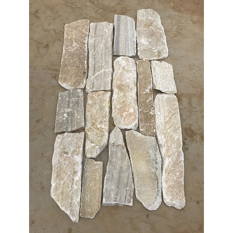 Natural White Quartz Exterior Decorative Garden Wall Stacked Dry Stone