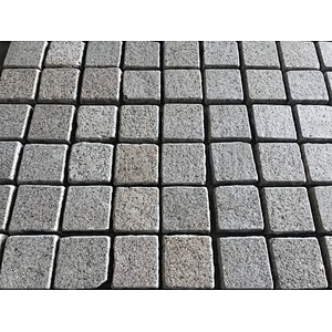 Light Yellow Granite  Flamed  Meshed Net Cut Paving Stone for Sidewalk