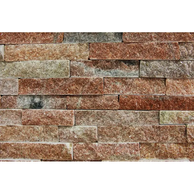 Peach Pink Quartzite Natural Stone Thin Veneer/Stone Wall Cladding Tiles/Culture Stone Natural