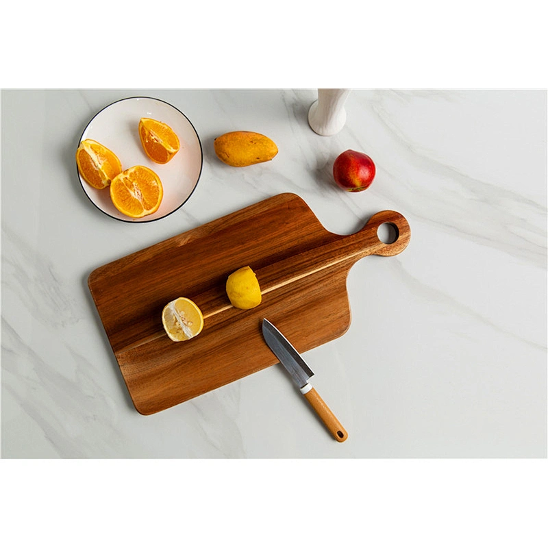Cheap Special offer kitchen supplies food dinner plate log bamboo rectangular handle tray pizza tray