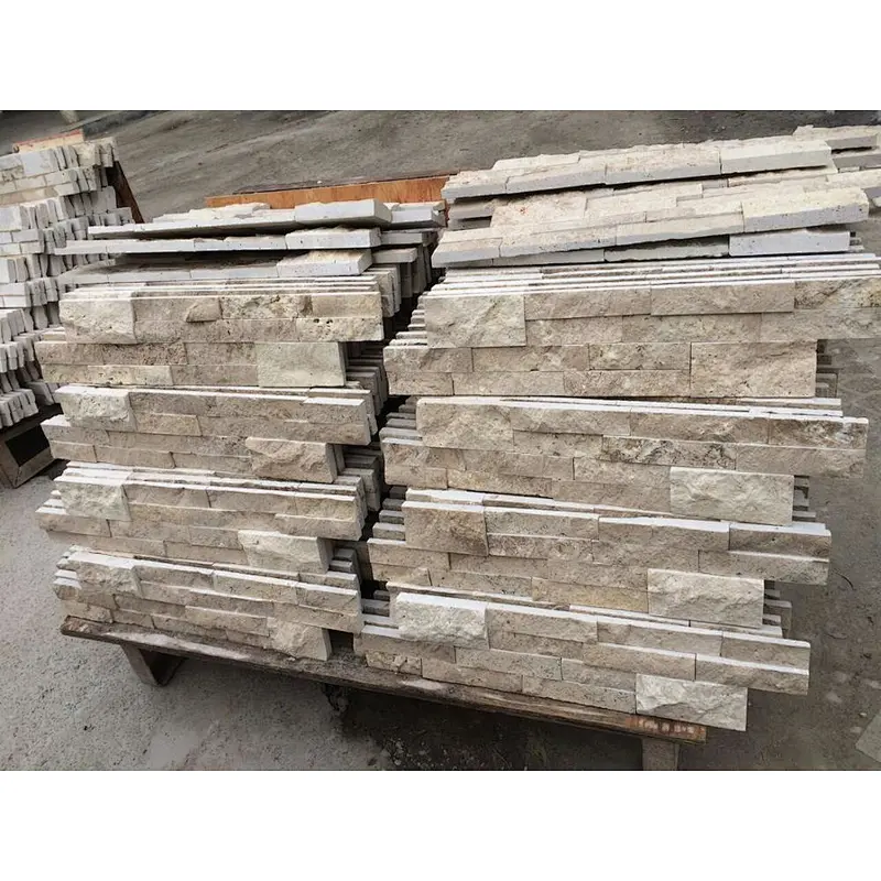 Beige Travertine Wall Cladding/Stone Veneer Interior/Culture Stone Wall Panel