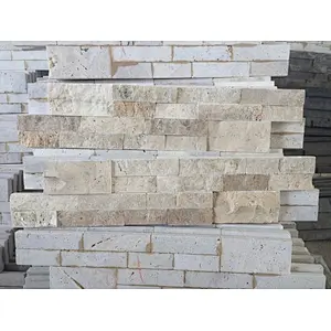 Beige Travertine Wall Cladding/Stone Veneer Interior/Culture Stone Wall Panel