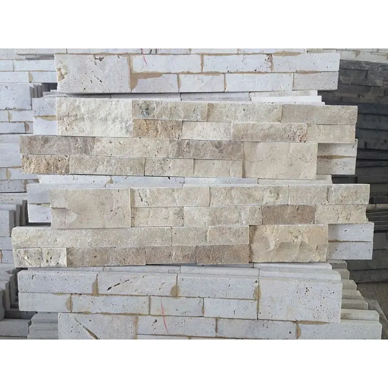 Beige Travertine Wall Cladding/Stone Veneer Interior/Culture Stone Wall Panel