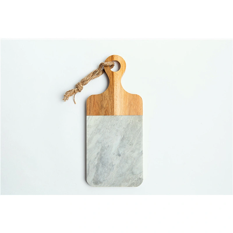 Cheap kitchen supplies food dinner plate marble grey solid wood dish polygon tableware