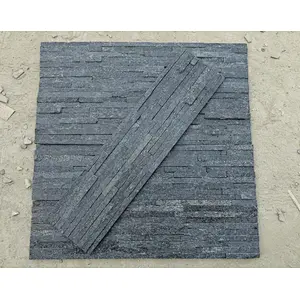 Black Quartz Culture Stone Wall/Quartzite Ledge Stone/Wall Cladding Panel