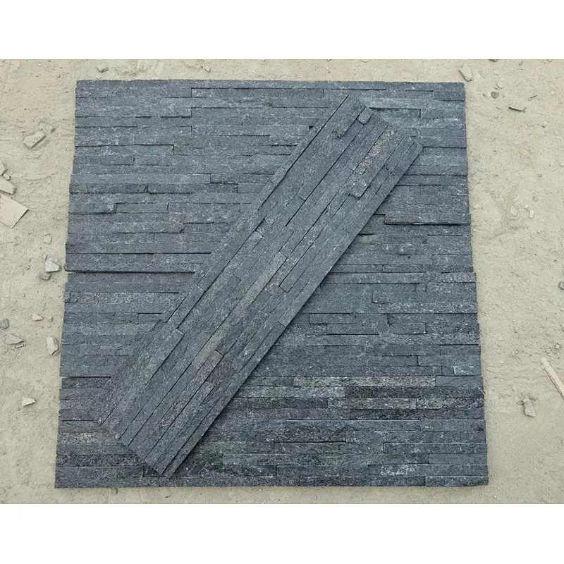 Black Quartz Culture Stone Wall/Quartzite Ledge Stone/Wall Cladding Panel