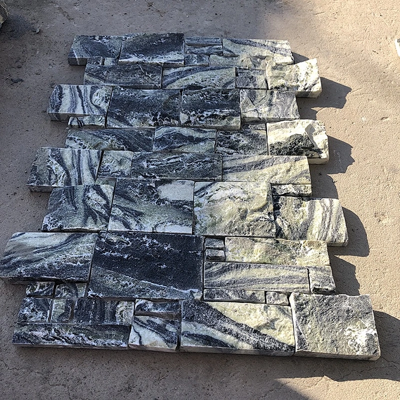 Fine Split Face Ice Green Slate Wall Cladding Exterior Stacked Stones