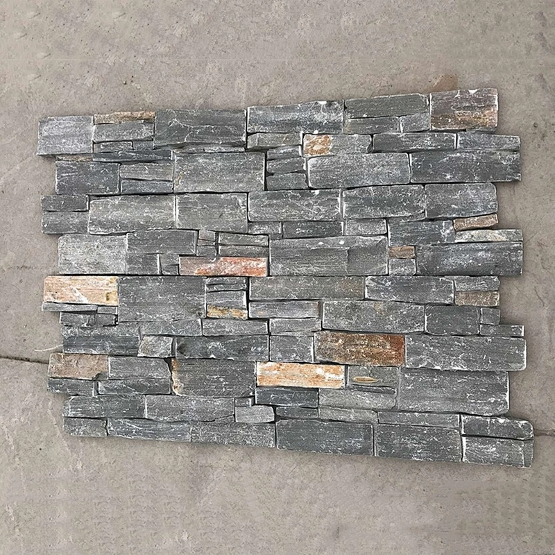 Natural Culture Grey Slate Wall Cladding Panel High Quality Stacked Stone