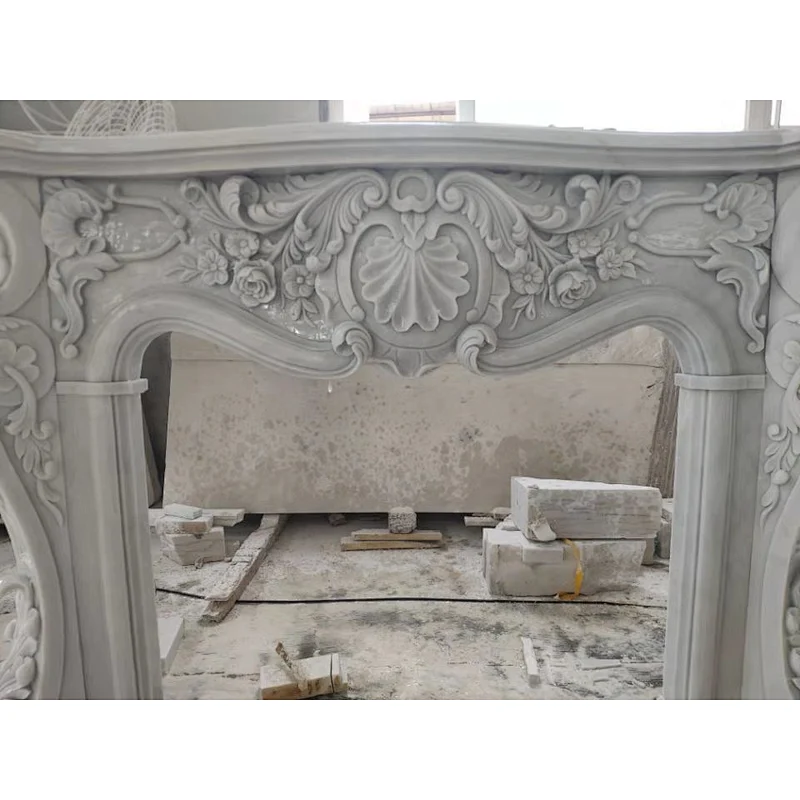 White marble fireplace