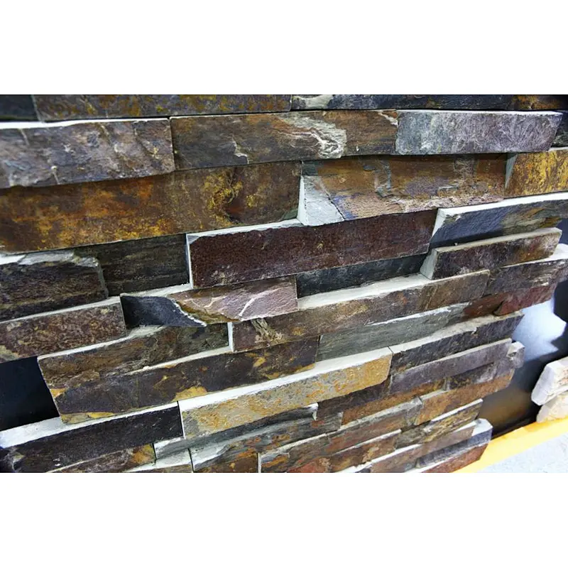 Rust Rockface Slate Culture Stone/Slate Stone Veneer/Natural Stack Stone Wall Cladding